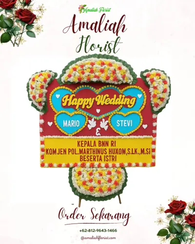 Karangan Papan Bunga Pernikahan di Botosari